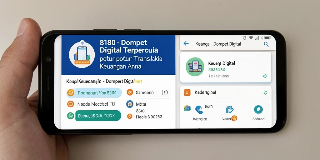 Tampilan antarmuka aplikasi Dompet Digital 8180 yang intuitif dan modern.