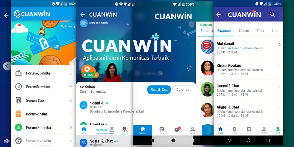 Antarmuka ramah pengguna dari aplikasi Forum Komunitas CUANWIN.