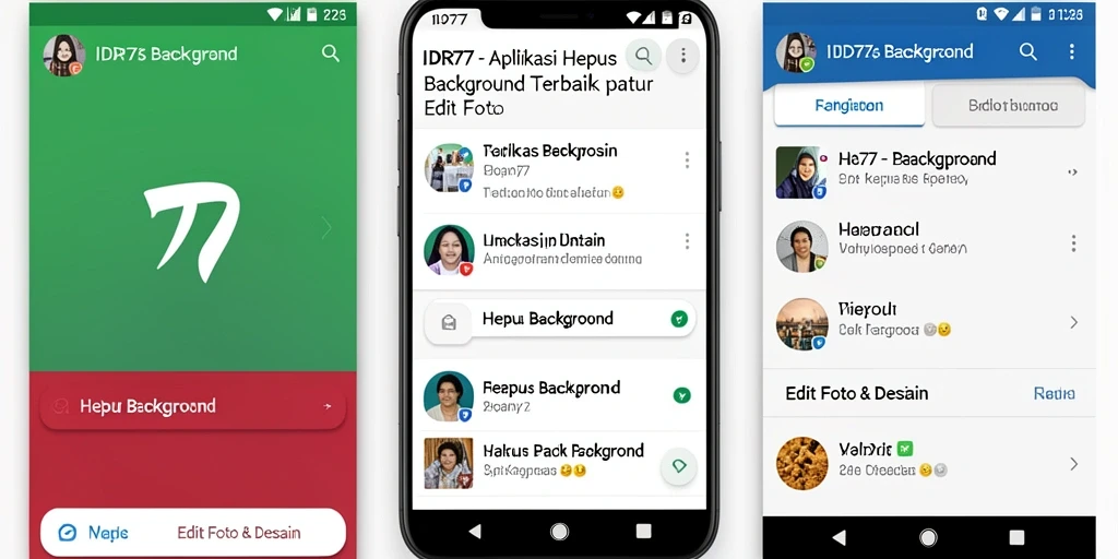 Tampilan antarmuka aplikasi IDR77 untuk fungsi Hapus Background.