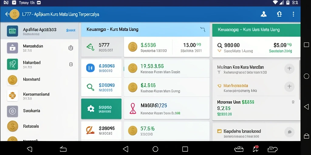 Tampilan antarmuka L777 yang sederhana dan fungsional untuk memantau kurs mata uang.