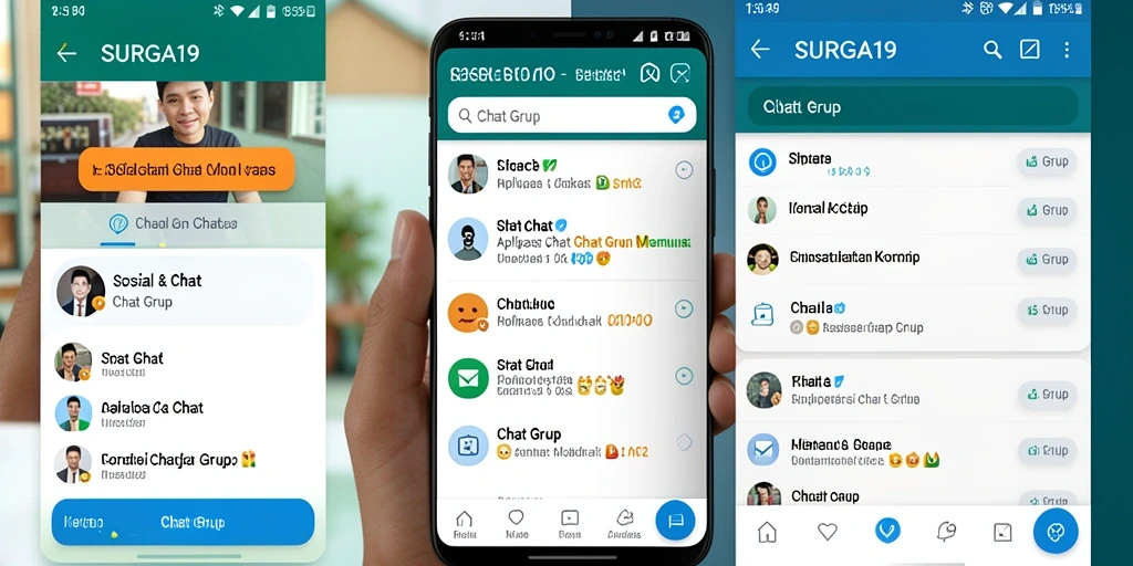 Tampilan antarmuka SURGA19 yang menarik untuk chat grup.