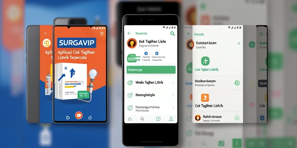 Tampilan antarmuka utama SURGAVIP yang menunjukkan informasi tagihan listrik.
